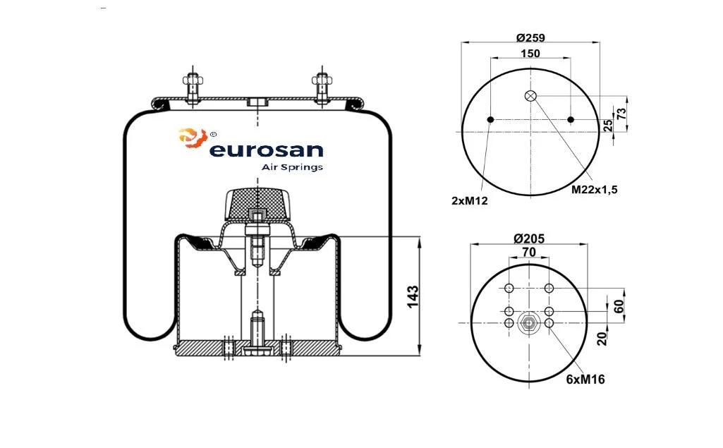 Coussin d'air BPW EUROSAN