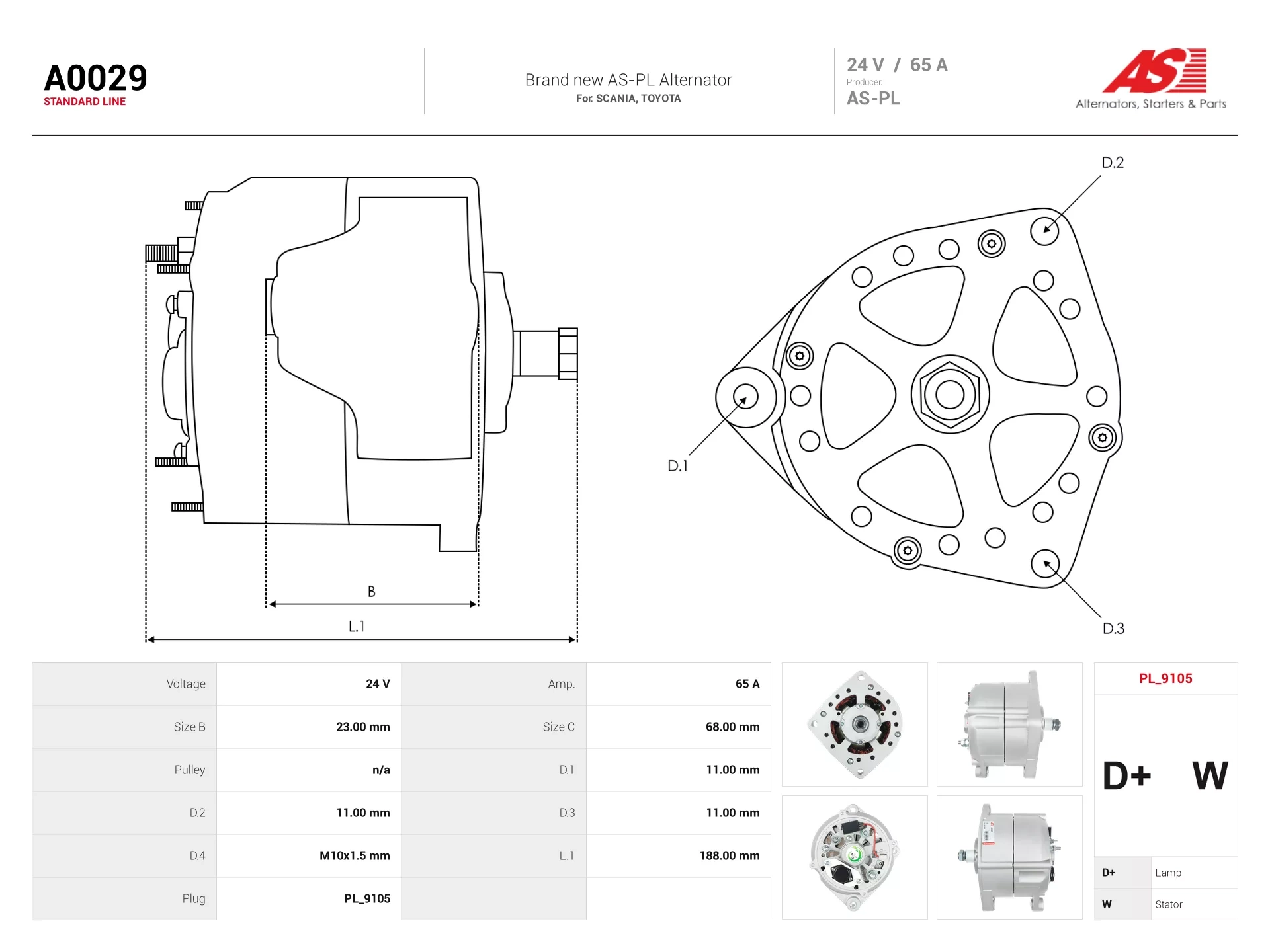 Alternateur AS-PL A0029 camion